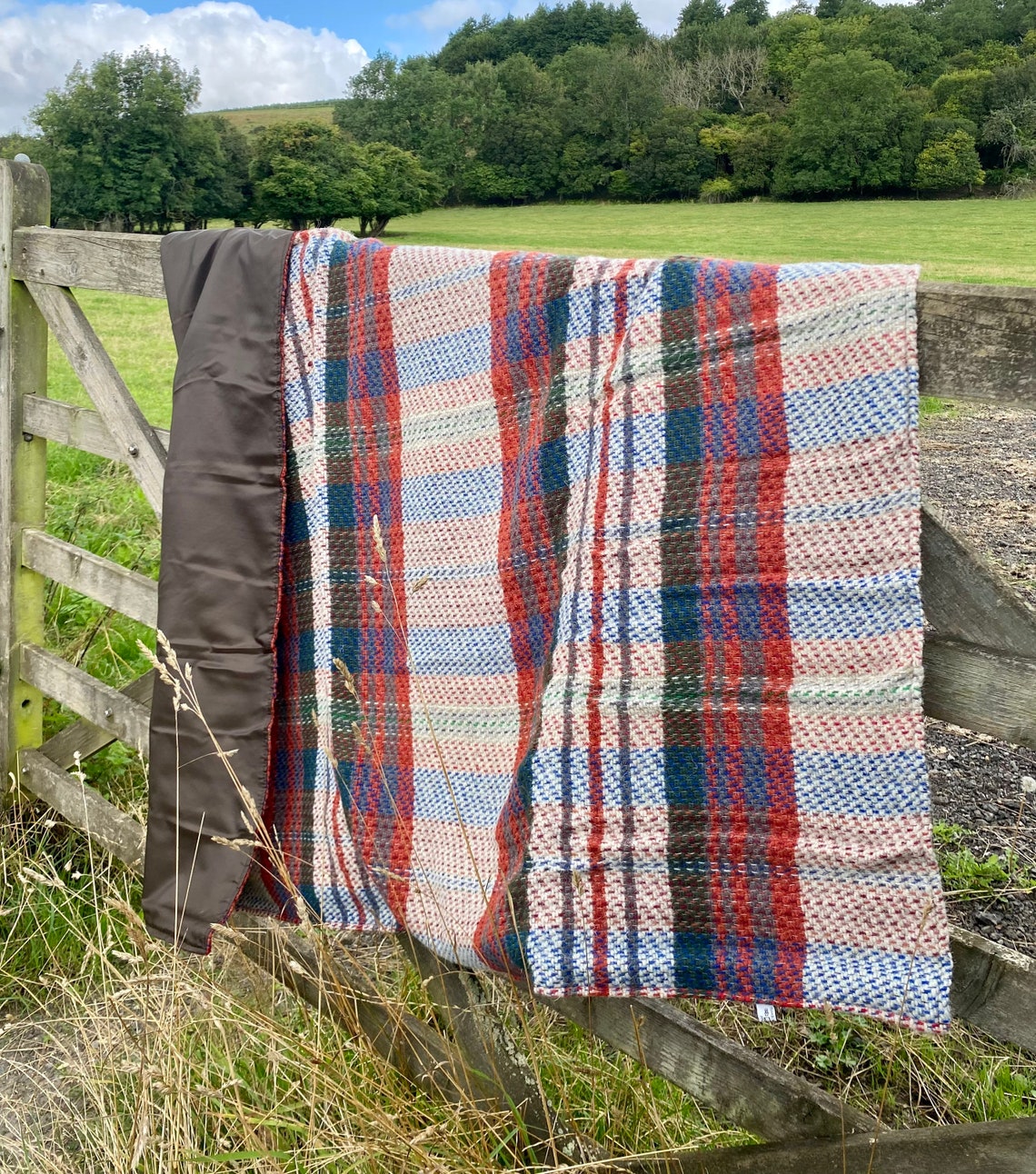 Picnic Blanket / Plaid Check Recycled Wool Waterproof Outdoor Etsy