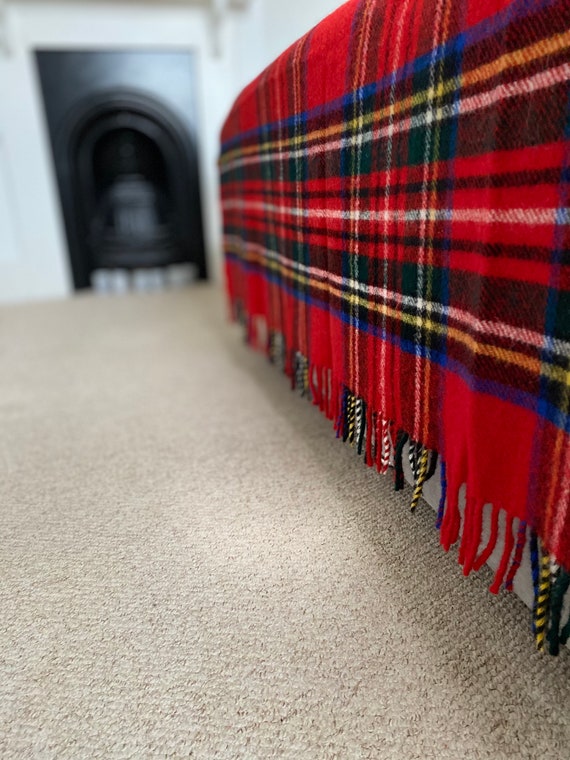 Large red 2025 tartan throw