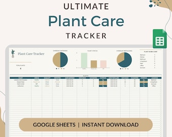 Plant Care Tracker Spreadsheet: Houseplant Watering Schedule (Digital Download)