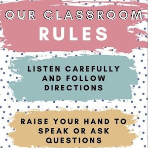 Classroom Rules Poster | Class Rules Poster | Printable | Classroom Rules | Instant Download | Vibrant | Colorful Poster