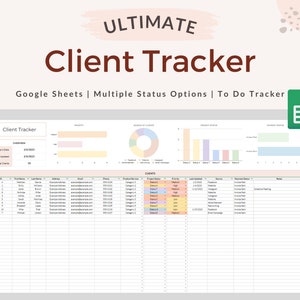 Ultimate Client Tracker Spreadsheet, Client Track Google Sheet, Small Business Template, Lead Tracker, Client Track, Business Spreadsheet
