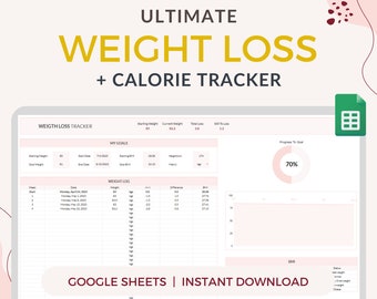 Weight Loss Calorie Tracker: Google Sheets Spreadsheet (Digital Download)