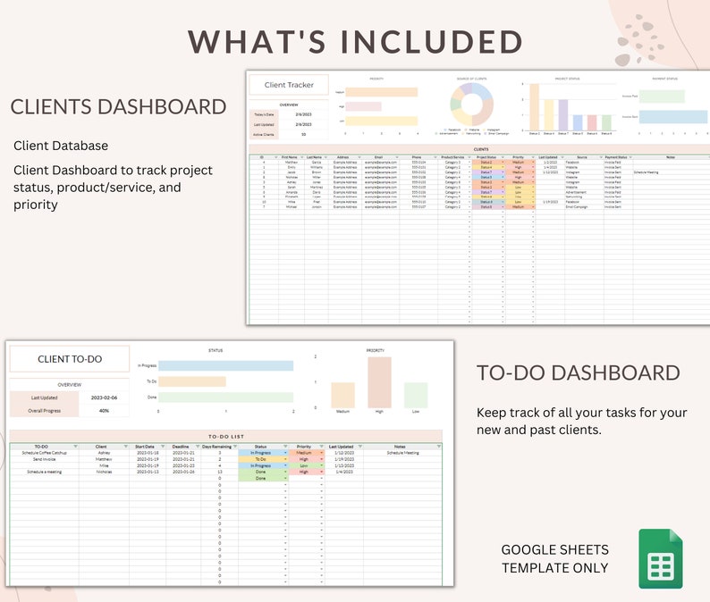 Client Tracker Google Sheet: Small Business Lead Tracker (digital ...