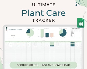Plant Care Tracker Spreadsheet: Houseplant Watering Schedule (Google Sheet)