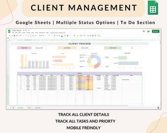 Client Management Spreadsheet: Small Business Tracker (Google Sheets, Digital Download)