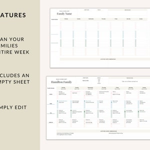 Family Chore Chart Google Sheets Template Editable Family Planner Family Chore Chart Google Sheets Template Editable Family Planner
