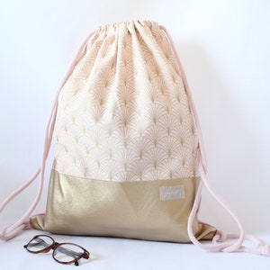 Turnbeutel/ Rucksack Gold und rosé L