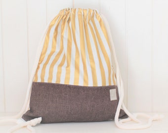 Turnbeutel / Rucksack "Stripes gold"