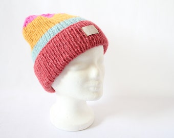 Knitted hat / wool hat winter hat "Stockholm" 4 colors hand knitted