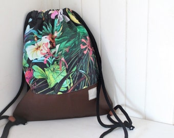 Rucksack/Turnbeutel "Jungle Flowers"