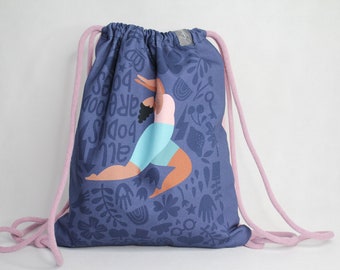 Rucksack, Turnbeutel, Tasche "Yoga Girl" Statement Rucksack