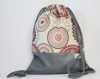 Turnbeutel/ Rucksack “Mandala and grey"