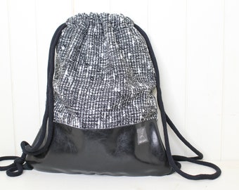 Turnbeutel/ Rucksack “Pfeffer und Salz glitzer"