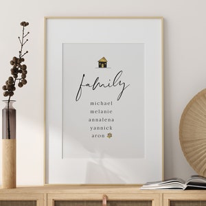 Poster Familie / Family • Familienposter personalisiert zum Ausdrucken / Download | Geschenk zur Hochzeit
