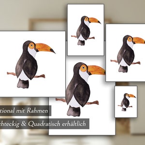 Aquarell / Wasserfarben Poster im Rahmen  • Tierwelt • Papagei