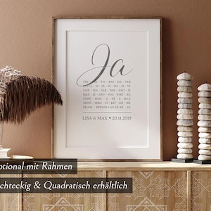 Wedding gift personalized | Poster for the wedding Yes in the frame