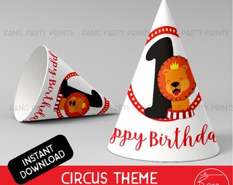Zirkus Party Hut - Karneval Geburtstag Hut - Karneval Party DekorErster Geburtstag Dekorationen - Printable Instant Download