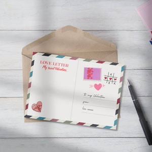 Postal digital de San Valentín Carta de amor retro Celebración del día de San Valentín Regalo para el novio de San Valentín para él