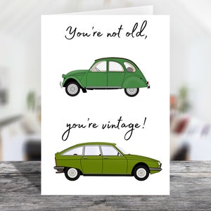 Faire-part de joyeux anniversaire, vous êtes une carte imprimable vintage, une carte de voeux pour le meilleur ami, une carte pliable de 5 x 7 pouces.