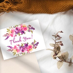Digitale bedankkaart afdrukbare bloemenwenskaart opvouwbaar 5x7 met gratis afdrukbare envelop A7 inbegrepen