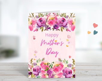 Floral Mother's Day Card: Printable 5x7 (PDF)