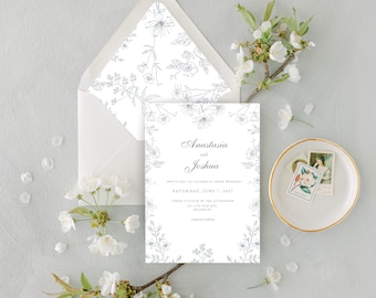 Minimalist Wedding Invitation Suite Template Digital Wedding Invitation Sets Just Married Gift Ideas Home Decor Table Center