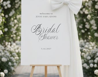 Bridal Shower Sign Welcome Display Wedding Decoration Minimalist Design Elegant Style Reception Accessory Wooden Easel Event Signage Party