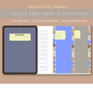 Digital Hyperlinked Notebook: Minimalist Student Journal (Digital Download)