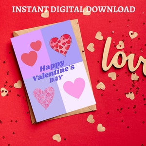 Postal digital de San Valentín Carta de amor retro Celebración del día de San Valentín Regalo para el novio de San Valentín para él