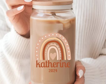 16oz Sipper Glass: Tempered Glass with Bamboo Lid & Tritan Straw