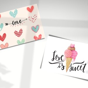Paquete de tarjetas de felicitación digitales de San Valentín Regalo de amor para el día de San Valentín Celebración Regalo de San Valentín para novio Tarjeta imprimible instantánea