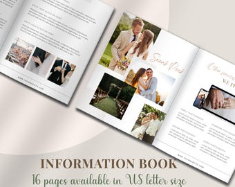 Wedding Photography Template Canva Design Client Guide Welcome Packet Business Marketing Material Pricing Checklist Professional