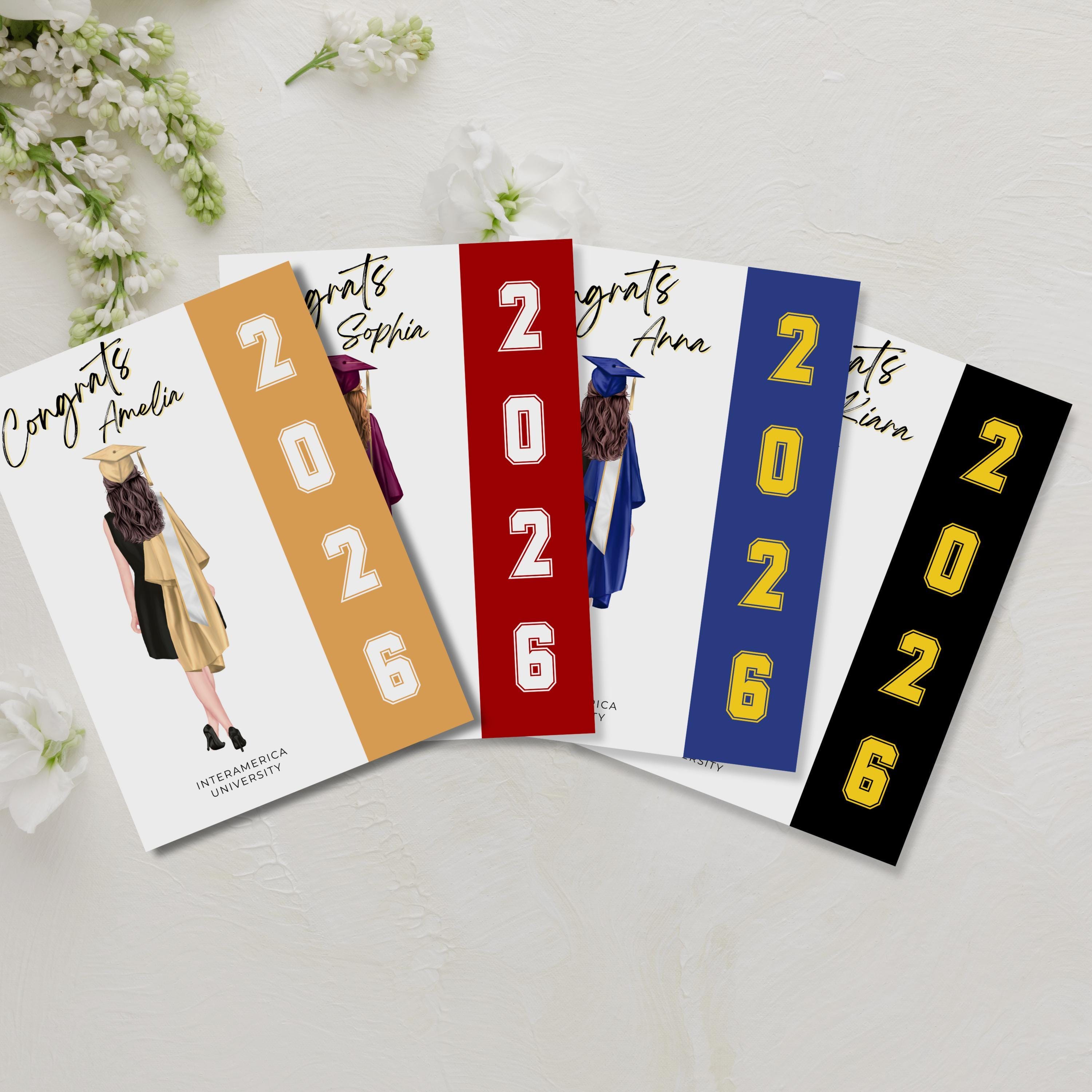 Personalized Graduation Card Custom Illustration Student Celebration ...