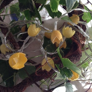 Fairy lights with silk cocoons &quot;Yellow&quot;
