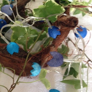 String of lights with colored silk cocoons &quot;Blue&quot;