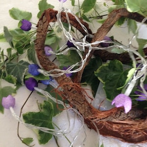 String of lights with colored silk cocoons &quot;Purple&quot;