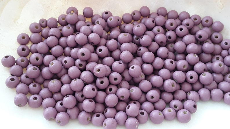 50 Wood Beads-berry-8 mm image 1
