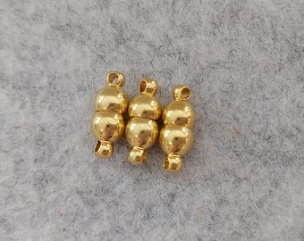 2 kleine Magnetverschlüsse  - 2 Halbkugeln - Edelstahl - vergoldet // M 13