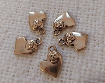 4 charms coeur - or / pendentif coeur