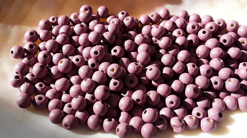 50 Wood Beads-berry-8 mm image 2