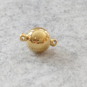 1 magnetic clasp - round - stainless steel // gold-plated // M 2