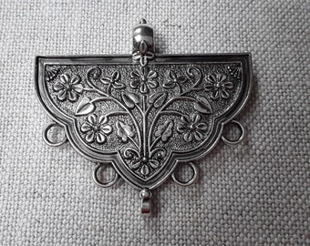 grand pendentif Lustre - 65 x 55 mm - argent ancien