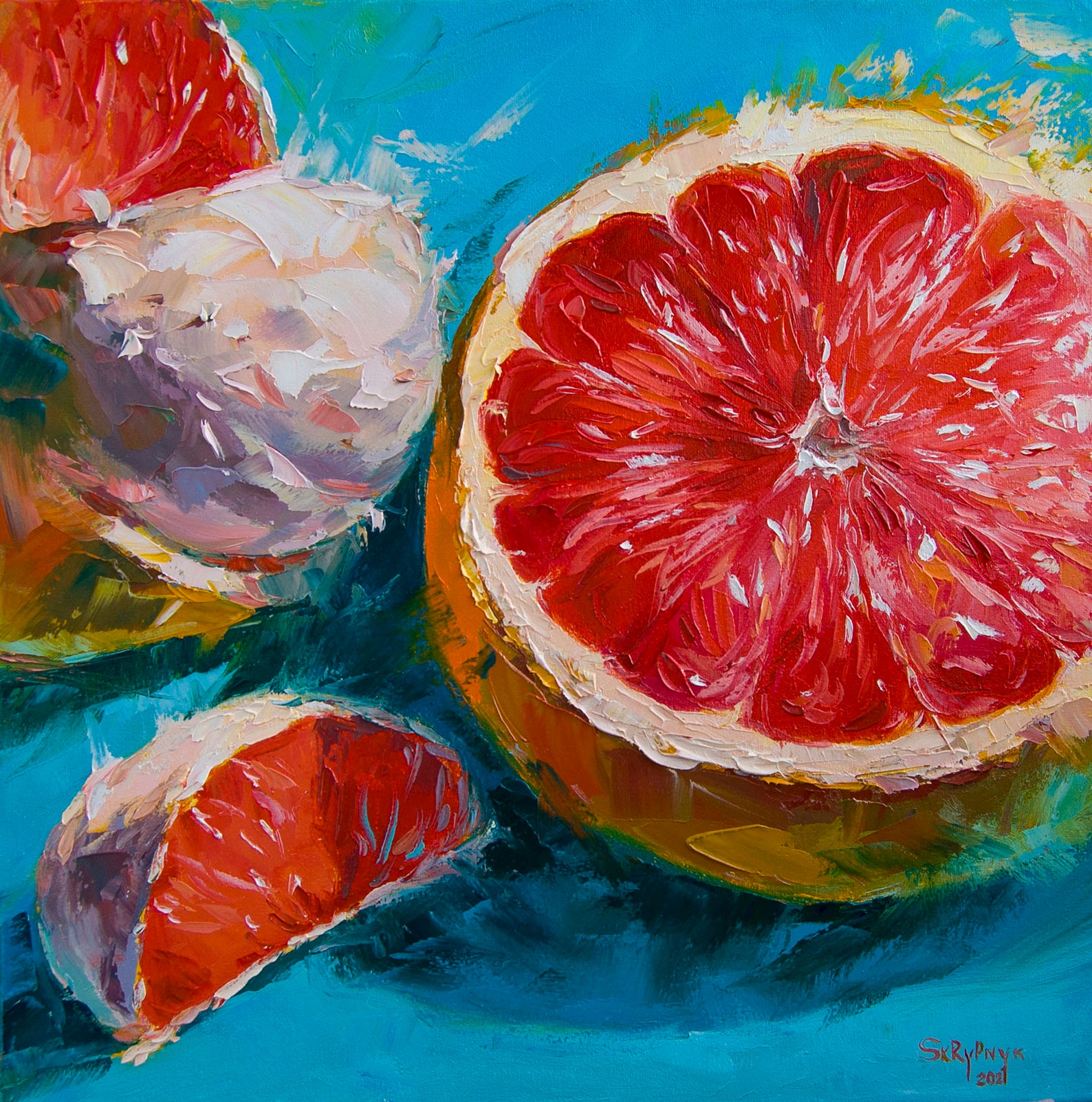 Grapefruit Digital Poster Printable Art, Download and Print JPG Based