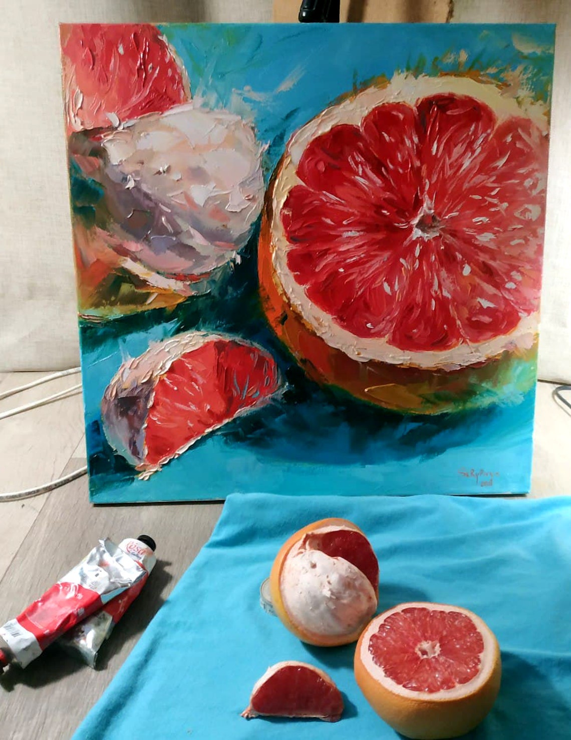 Grapefruit Digital Poster Printable Art, Download and Print JPG Based