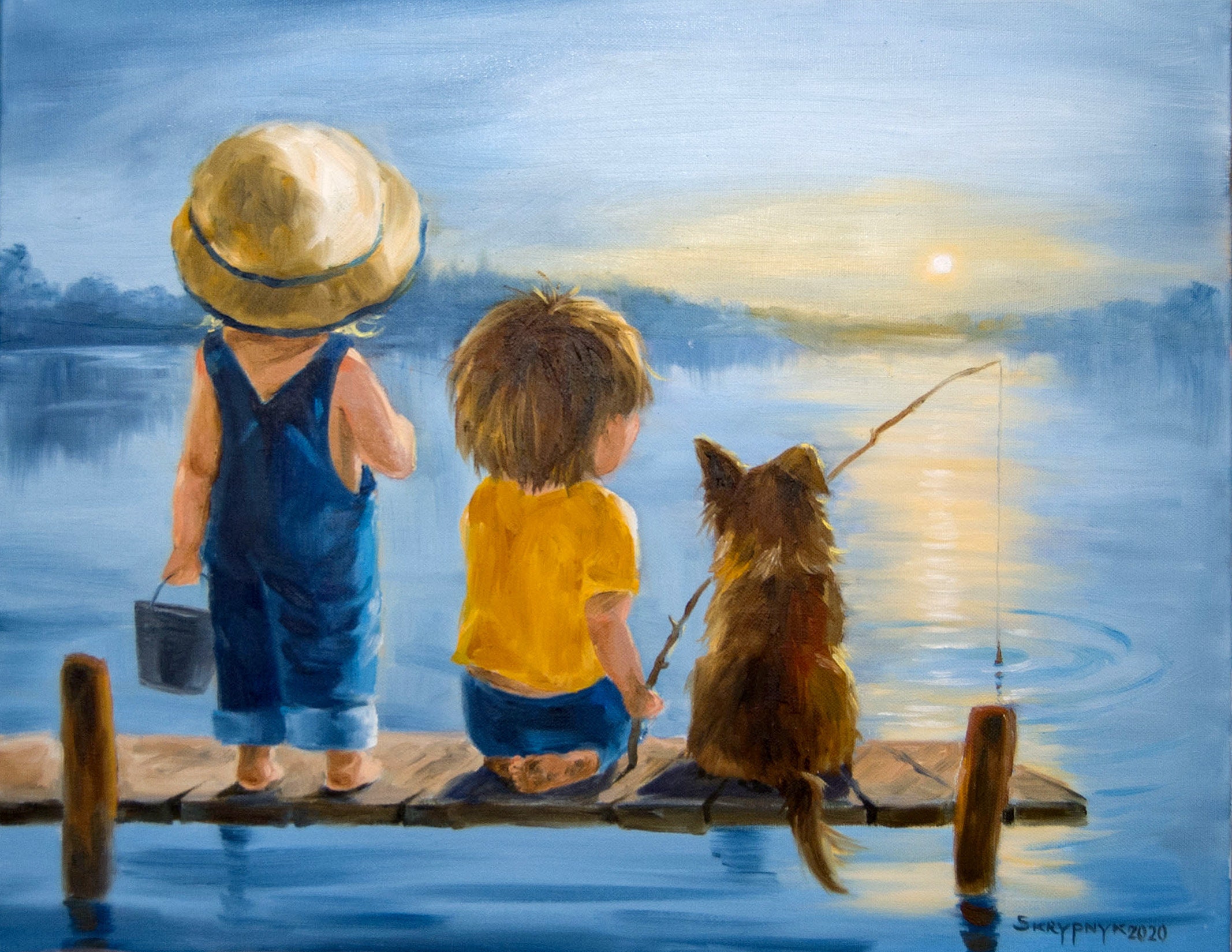 Kids oil painting handmade art nursery wall decor size 40x50 Etsy