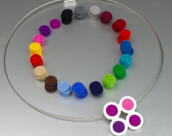 Interchangeable choker with pendant incl. 60 (3x20 colors), pads for countless combinations, individual gifts Art.No: SF-AK4-24