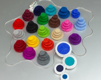 Interchangeable necklace including 80 felts (4x20), geometric necklace, interchangeable jewelry, gift for Christmas, gift bob hearts Art.No: SF-ABA-24