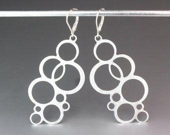 Statement earrings with 925 silver ear hooks. Hanging earrings, minimalist, beautiful gifts for women, gift from the heart SF-OB-24