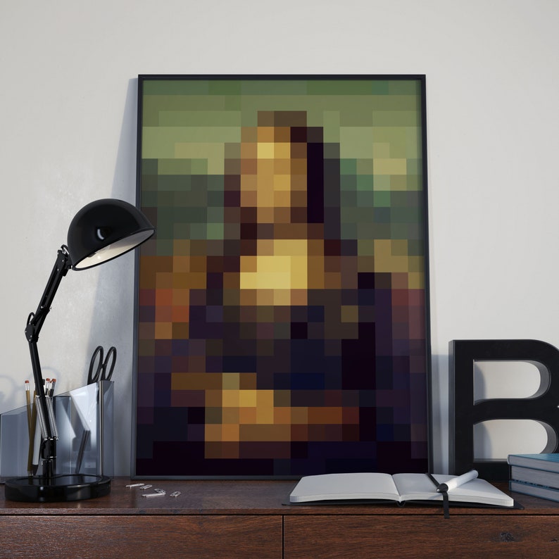Mona Lisa Pixel Art Poster Instant Download | Etsy