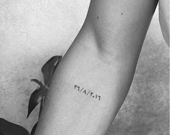 Custom Date Tattoo Design Arabic Numbers - Etsy